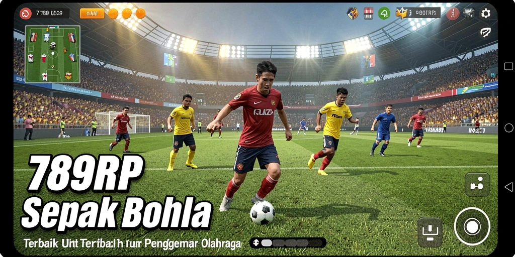 Tampilan gameplay 789RP yang intens dan seru dalam pertandingan sepak bola.
