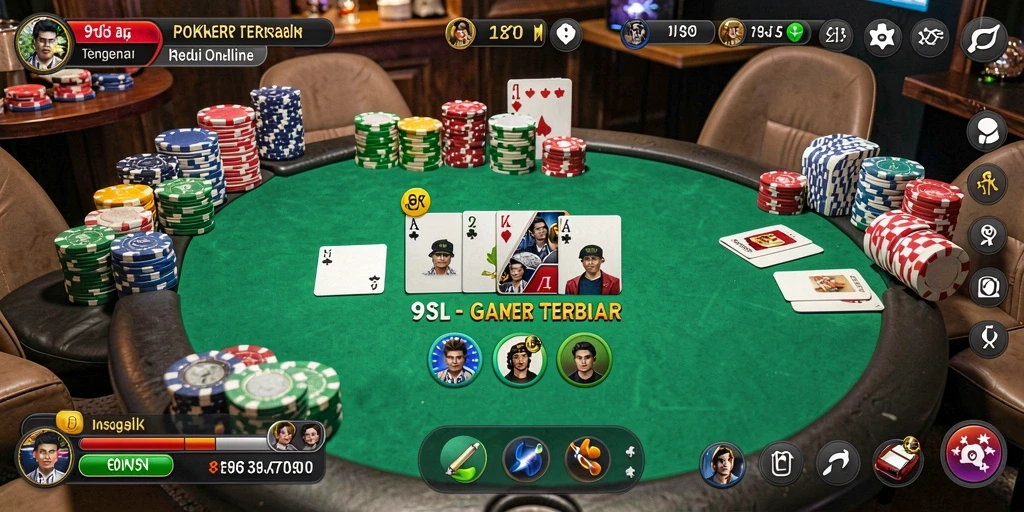 Gameplay Poker seru dan menarik di aplikasi 9SL.