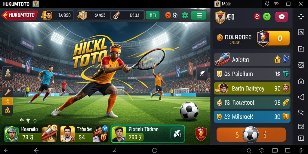 Screenshot HUKUMTOTO menampilkan antarmuka taruhan olahraga yang menarik.
