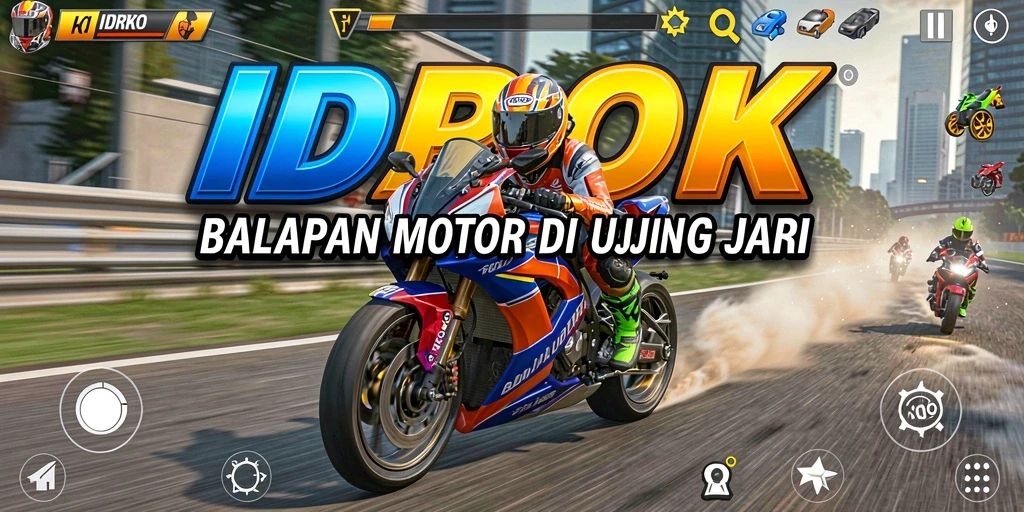 Gameplay seru balapan motor di IDROK dengan grafis menakjubkan.