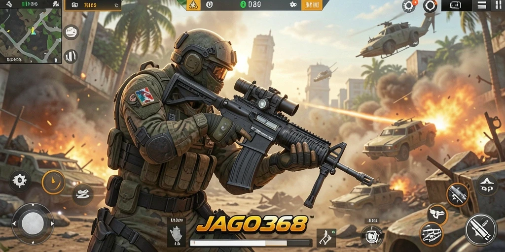 Gameplay mendebarkan dalam JAGO368 dengan aksi tembak-menembak yang seru.