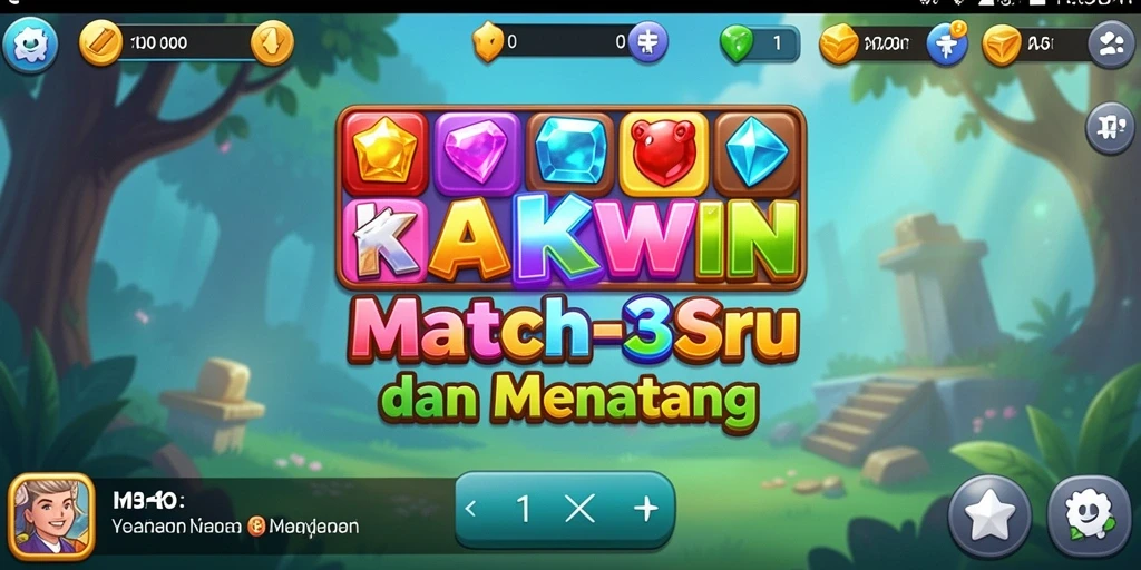 Tampilan gameplay KAKWIN yang menarik dan berwarna-warni.