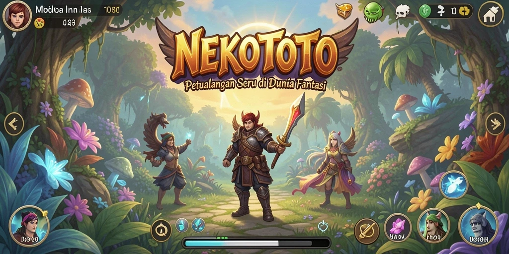Gameplay NEKOTOTO menampilkan pertarungan epik di dunia fantasi yang luas.