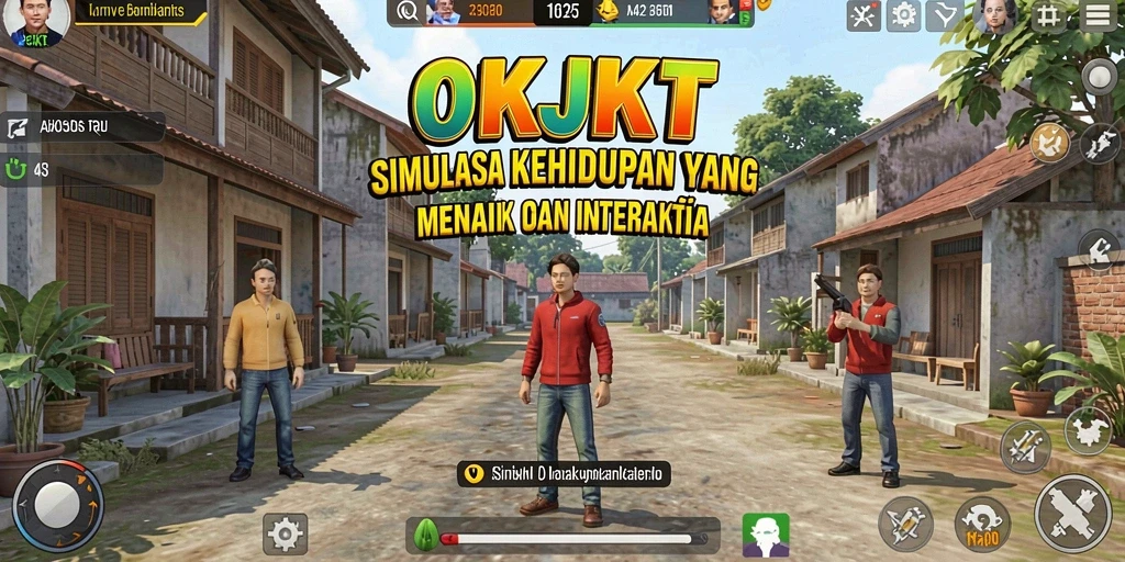 Tampilan gameplay menarik di OKJKT dengan berbagai aktivitas simulasi.