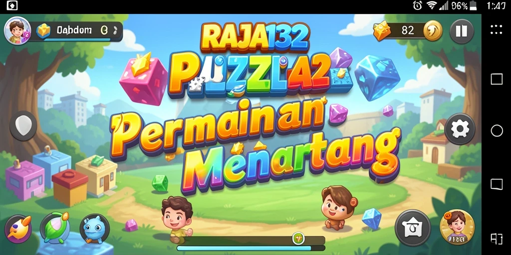 Tampilan gameplay puzzle yang seru dan menantang di RAJA132.