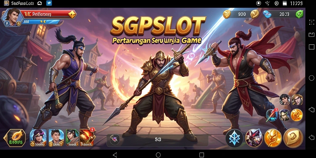 Tangkapan layar gameplay SGPSLOT dengan aksi pertarungan yang seru.