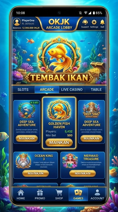 Screenshot antarmuka pengguna okjk yang menarik.